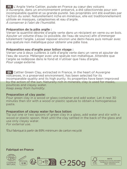 Argile Verte Ultra-Ventilée 250 G
