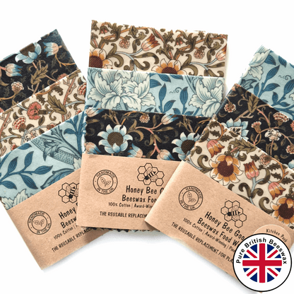*British Beeswax Set of 3 Handmade Beeswax Wraps | William Morris