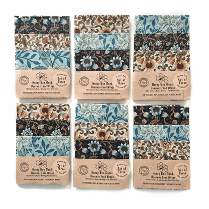 *British Beeswax Set of 3 Handmade Beeswax Wraps | William Morris